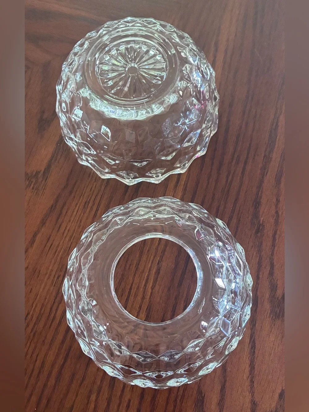 Homco Fairy Light Two-piece Clear Glass Prism design Vintage